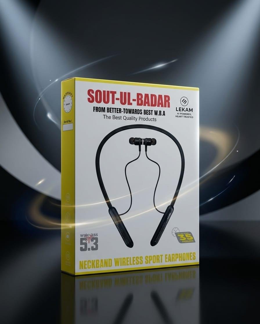 Sout-Ul-Badar SB-62 Lekam Wireless Sport Earphones with 35-Hour Playtime - Image 3